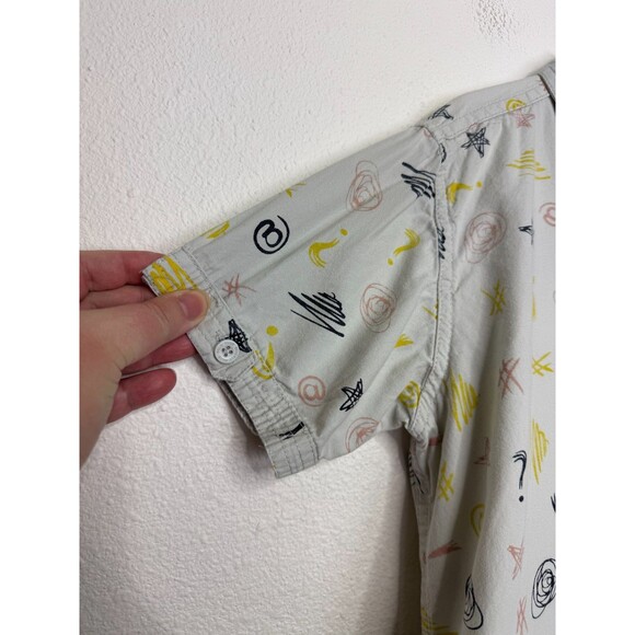 Beverly Hills Polo Club Boys Size 8 Printed Button Up Shirt Gray Short Sleeve - Picture 3 of 7